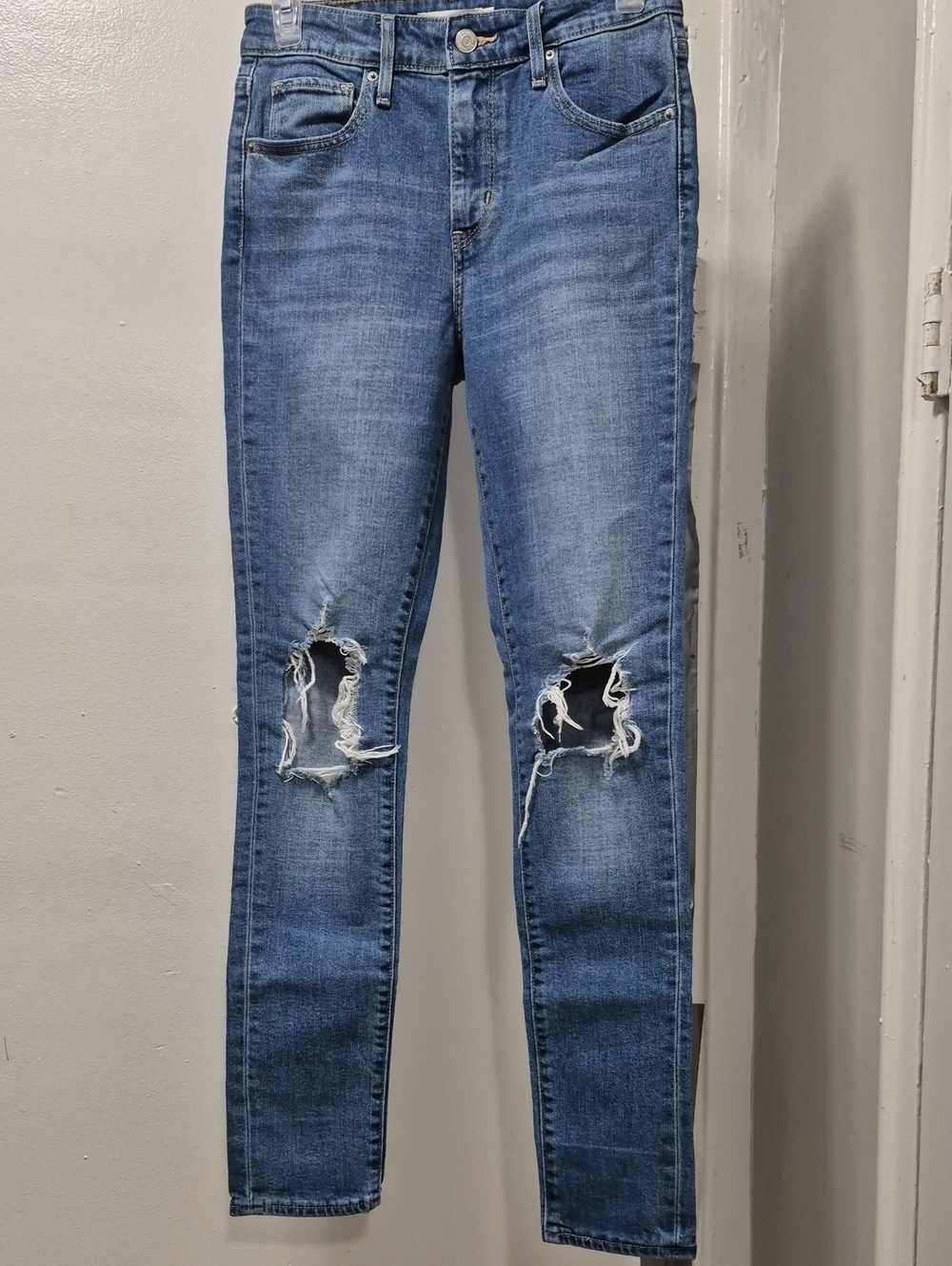 Levi's Medium Blue Distressed Skinny Jeans